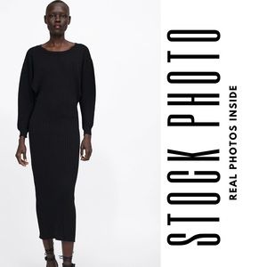 ZARA Dolman Sleeve Ribbed Knit Dress EUC